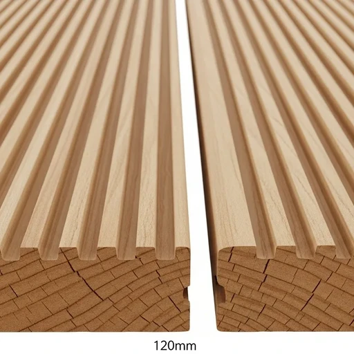 Доска террасная лиственница вельвет 45*120*5000, сорт Э (0,6м2)